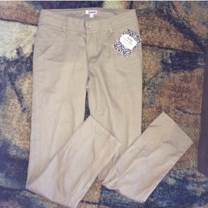 Khaki skinny leg uniform pants